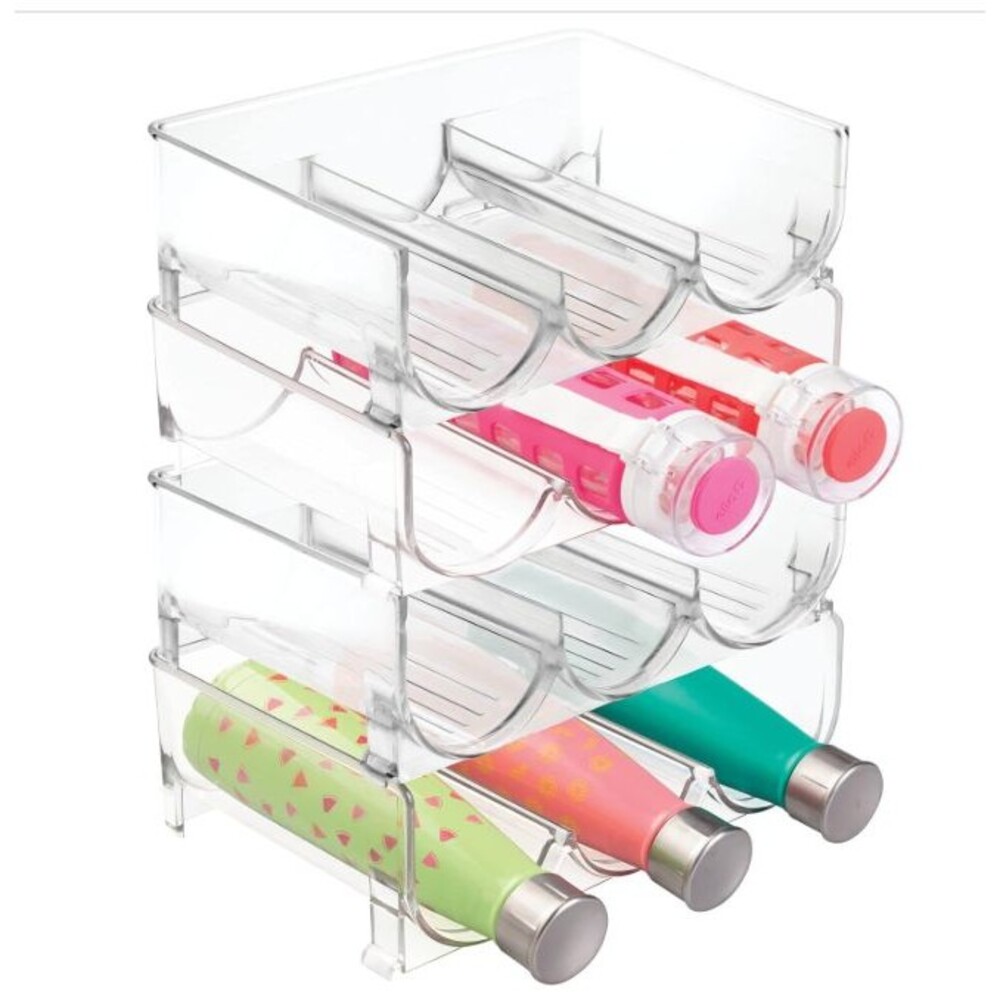 mDesign Plastic Free-Standing Stackable 3 Bottle Storage, 5 pack